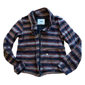 Obey Propaganda Women Striped  Red Purple Jacket 100% Cotton size Small